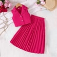 thumbnail image 2 of KyCheLot Little Girls Outfit Summer Casual V Neck Sleeveless Crop Vest Flowy Pleated Midi Skirts Set for 2-8 Years, 2 of 7