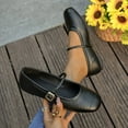 thumbnail image 4 of Wowcloth Women's Mary Jane Shoes – Comfortable Square Toe Single Buckle Strap with Solid Color Low-Cut Design and Flat Heel for Casual Fashion Wear, 4 of 7