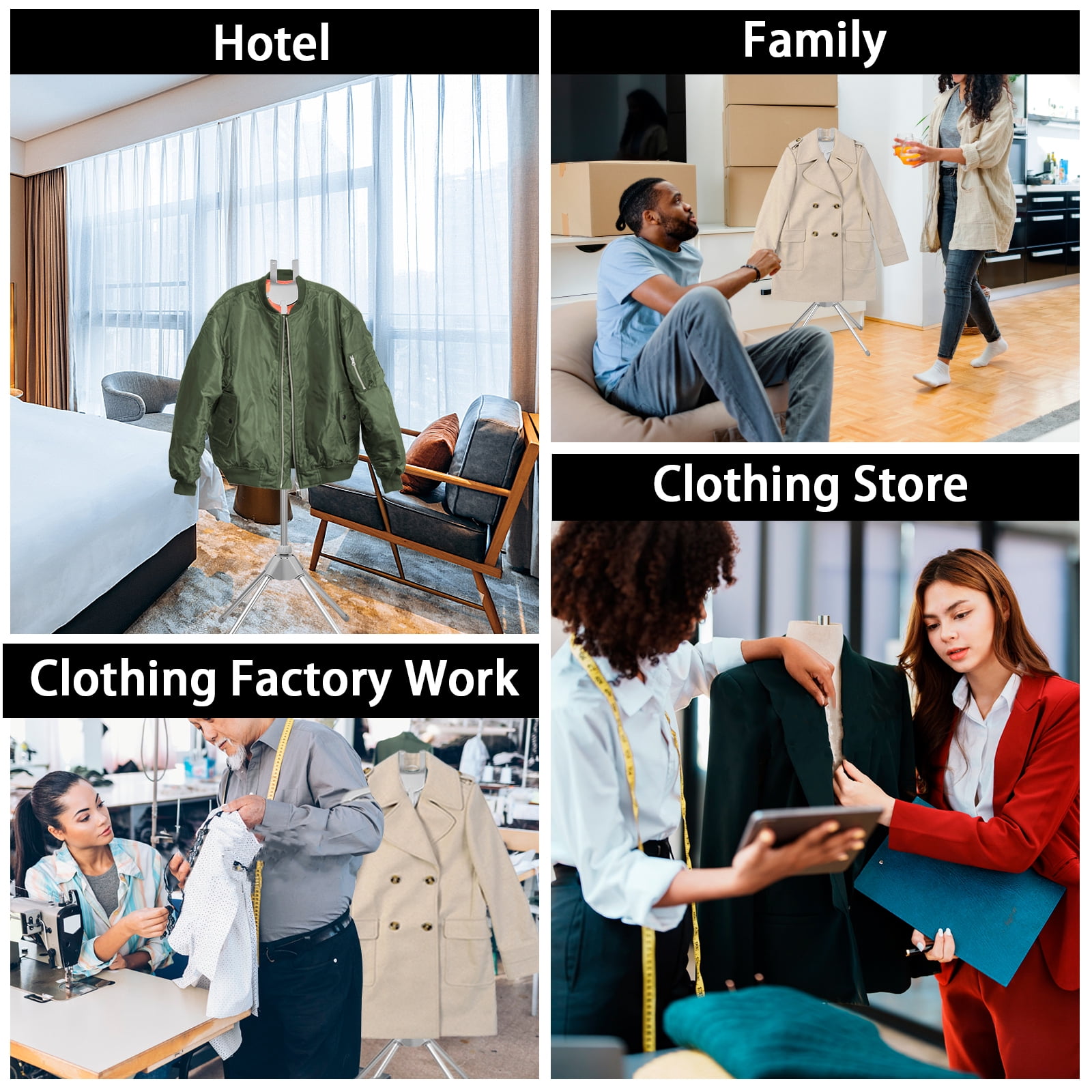 Hvxrjkn Steamer Stand Telescopic Garment Steamer Rack Height Adjustable Garment Steamer Clothes Rack Foldable Standing Garment Hanger for Steaming Clothes