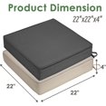 thumbnail image 4 of Patio Chair Cushion 22x22x4 Inch, Waterproof Outdoor Seat Cushions for Patio Furniture, Garden Chair Cushions with Ties, Set of 2, Khaki, 4 of 7