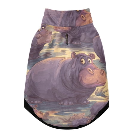Pet Winter Coat Snow Zipper Clothing Cold Weather Dog Vest Warm Puppy Coat Hippopotamus Seamless