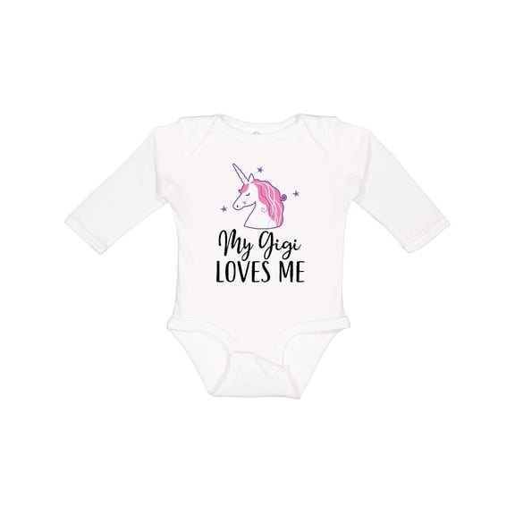 Inktastic My Gigi Loves Me Unicorn Girls Girls Long Sleeve Baby Bodysuit