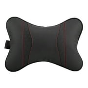 BuyWeek - Almohadas para el cuello del coche para conducir, almohada de cuero para el cuello, reposacabezas, reposacabezas, almohada para viajar(Negro)