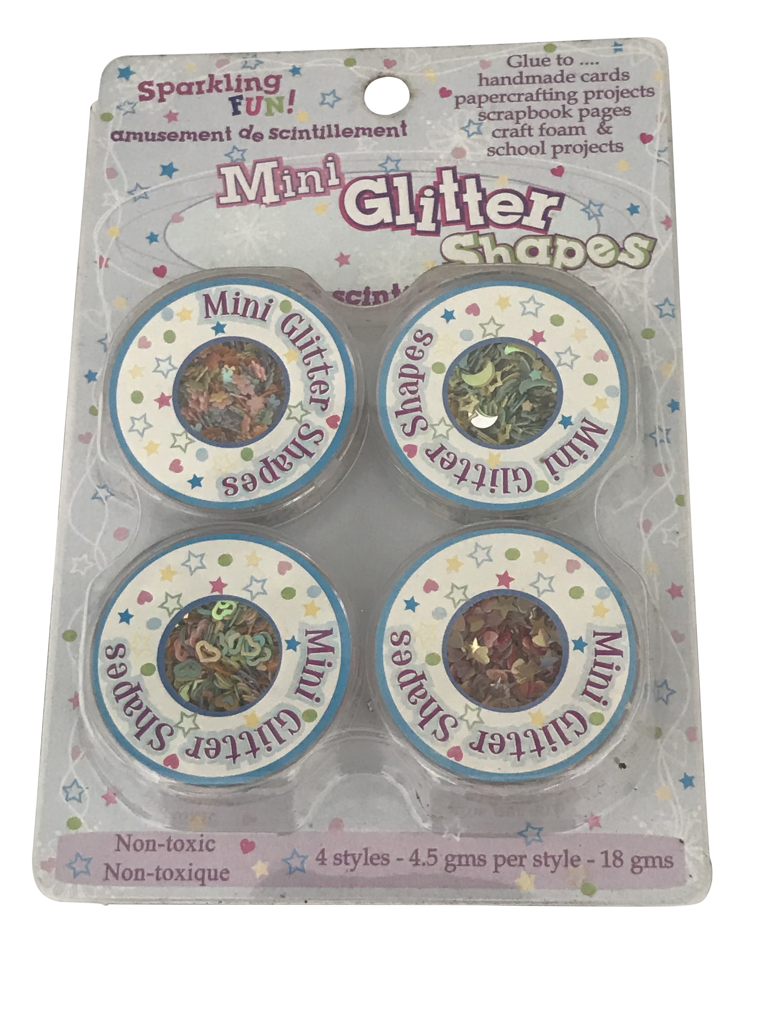 Sulyn Mini Glitter Shapes, Hearts, Moons, Stars, etc. for Crafts, Scrapbooking