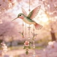 thumbnail image 2 of Graceful Hummingbird Wind Chime, Stained Glass & Crystal Sun Catcher Windchime for Outside, Colorful Bird Yard Decorations Outdoor, Memorial Gardening Gift for Women Mom Grandma, 2 of 3