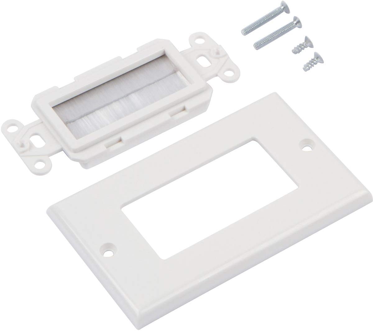 BUYER'S POINT Single Gang Brush Wall Plate | UL Listed Outlet Cover w/Mounting Bracket, Perfect Cord Concealer for Wall Mount TV, Gaming PC and Home T Buyers Point Wall Brush Plate With Built In 1 Gang | Desertcart INDIA