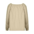 thumbnail image 4 of Women's Sweater 2023 Fall Solid Color Neck Pullover Bottoming Loose Knit Sweater Top Blouse, 4 of 7