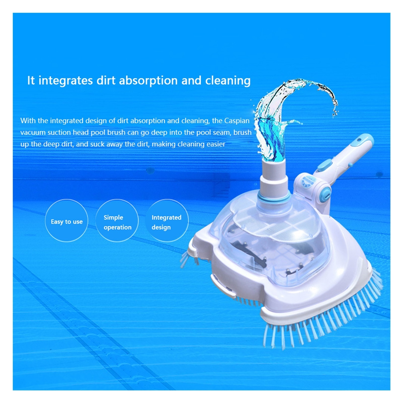 Swimming Pool Vacuum Head Brush Cleaner Transparent Manual Floating Objects Suction Machine Cleaning And Maintenance Tools ,Great Suction Power