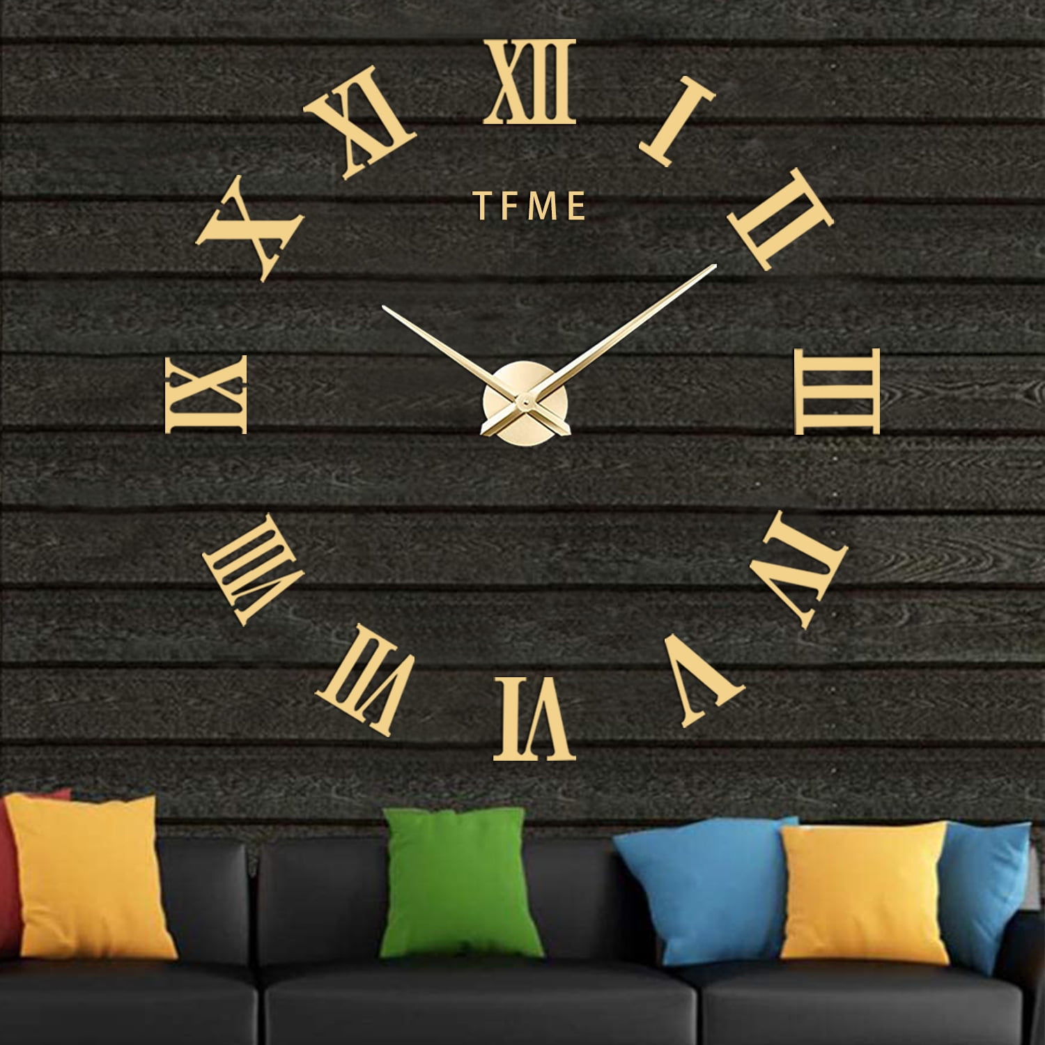 Mirror Surface Wall Sticker Clocks, 3D DIY Large Wall Clocks for Living