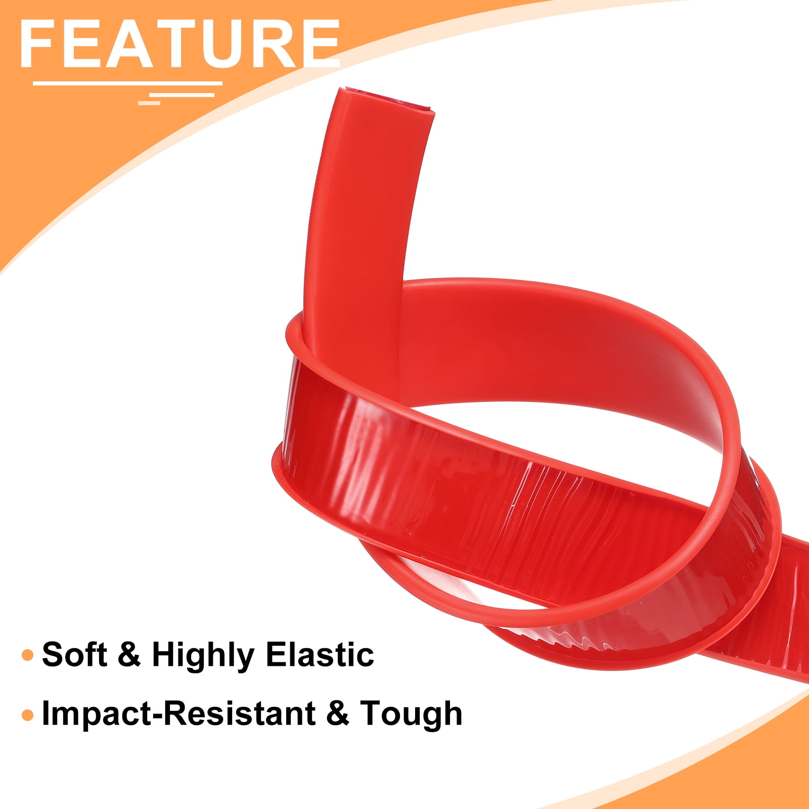 Uxcell U-Shape Edge Banding 1" x 19.7ft (25mm x 6M) Self Adhesive TPE Flexible Veneer Tape Soft Edge Strip Protector for Furniture Cabinet Table Protection Repair, Red