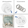 thumbnail image 5 of Teal Coastal Waterproof Fabric Shower Curtain,Vintage Ocean Beach Shell Nautical Waterproof Fabric Shower Curtain for Bathroom Curtains Bathtubs Hotel Shower Curtains with 12 Hooks Long 72x78in, 5 of 8