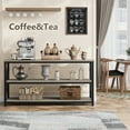 thumbnail image 6 of 3 Tier Console Table, 55.1" Narrow Entryway Table with Storage, Wood Sofa Table with Metal Frame, Industrial Behind Couch Table for Living Room, Hallway, Entryway-Grey, 6 of 7
