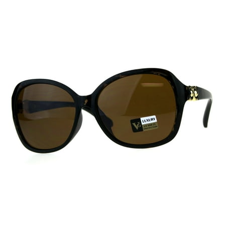 - Womens Designer Diva Oversize Jewel Bling Hinge Butterfly Sunglasses Tortoise Brown