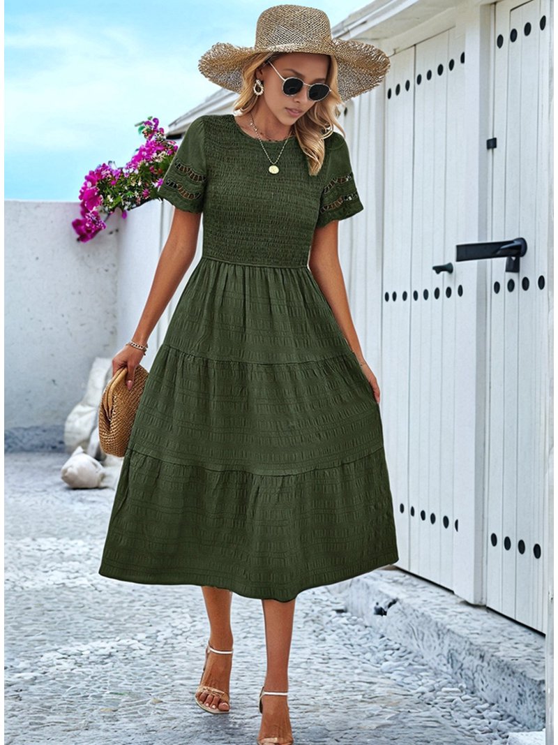 slim fit dress slacks BATALON OVERLAY STRAIGHT NECKLINE LONG SLEEVE WITH ASYMMETRIC SPLIT MESH  BODYCON MAXI DRESS main image 1
