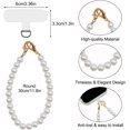 thumbnail image 2 of czcpp-Pearl Beaded Phone Wrist Strap, Universal Cell Phone Lanyard, Anti Lost Phone Lanyard with 2 Pcs Phone Patches, Compatible with Most Cell Phones and Phone Case, White, 2 of 4