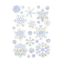 Virelaxpo Colorful Christmas Snowflake Static Cling Window Stickers, Electrostatic Decals for Glass Doors and Windows, Holiday Decor for Home Office and Campus Use and Light Decor