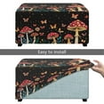 thumbnail image 5 of Xoenoiee Mushroom Butterfly Flower Print Ottoman Cover Stretch Soft Fabric Slipcover Rectangle Footrest Washable Sofa Slipcovers Removable Stool Cover Footstool Protector Covers, L, 5 of 7