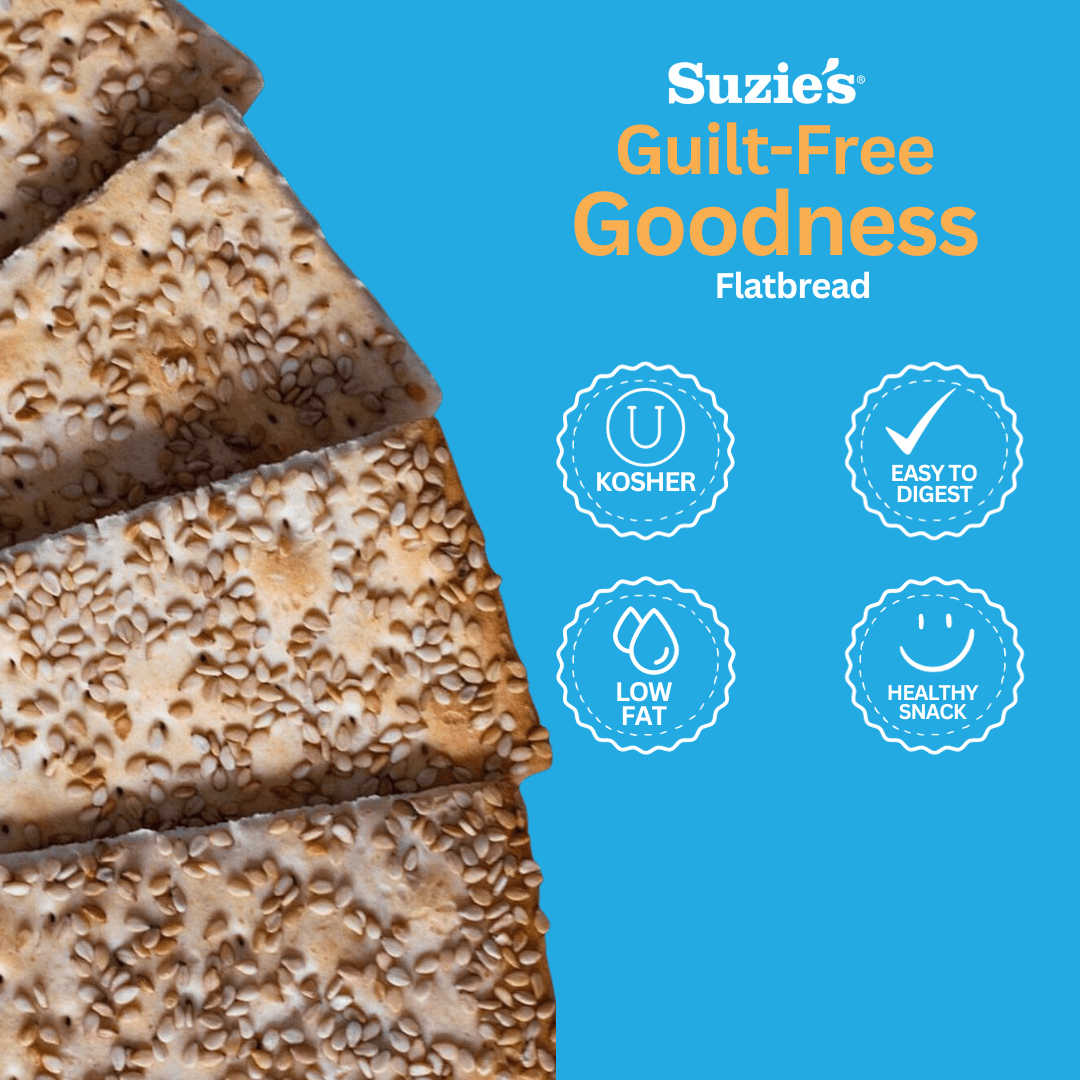 Suzie's 7 Ancient Grain Flatbread Crackers| Pack of 6 | Low-Fat & Vegan, Kosher, Whoelgrain | Healthy Snack Option | 4.6 oz each