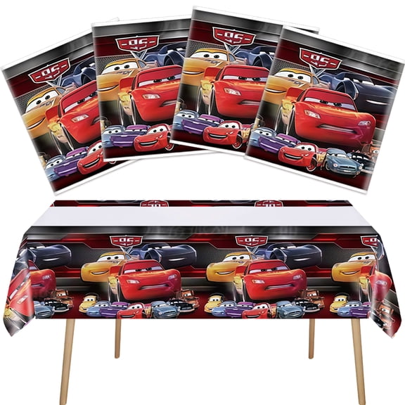 4 pcs For Cars Theme Birthday Tablecloth, Waterproof Disposable Table Cover 42.5x70.9 Inches for Party Celebration Decorations and Supplies