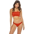 thumbnail image 6 of PilyQ RED Lust Reversible Smocked Lace-up Bandeau Swim Top, US D, 6 of 11
