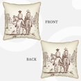thumbnail image 3 of Xecao Two Cowboys Riding Horses In The Desert Print Soft Velvet Decorative Throw Pillow Covers, Square Cushion Cases for Bed, Sofa, Living Room, Car, and Indoor Outdoor Use-16"x16", 3 of 8