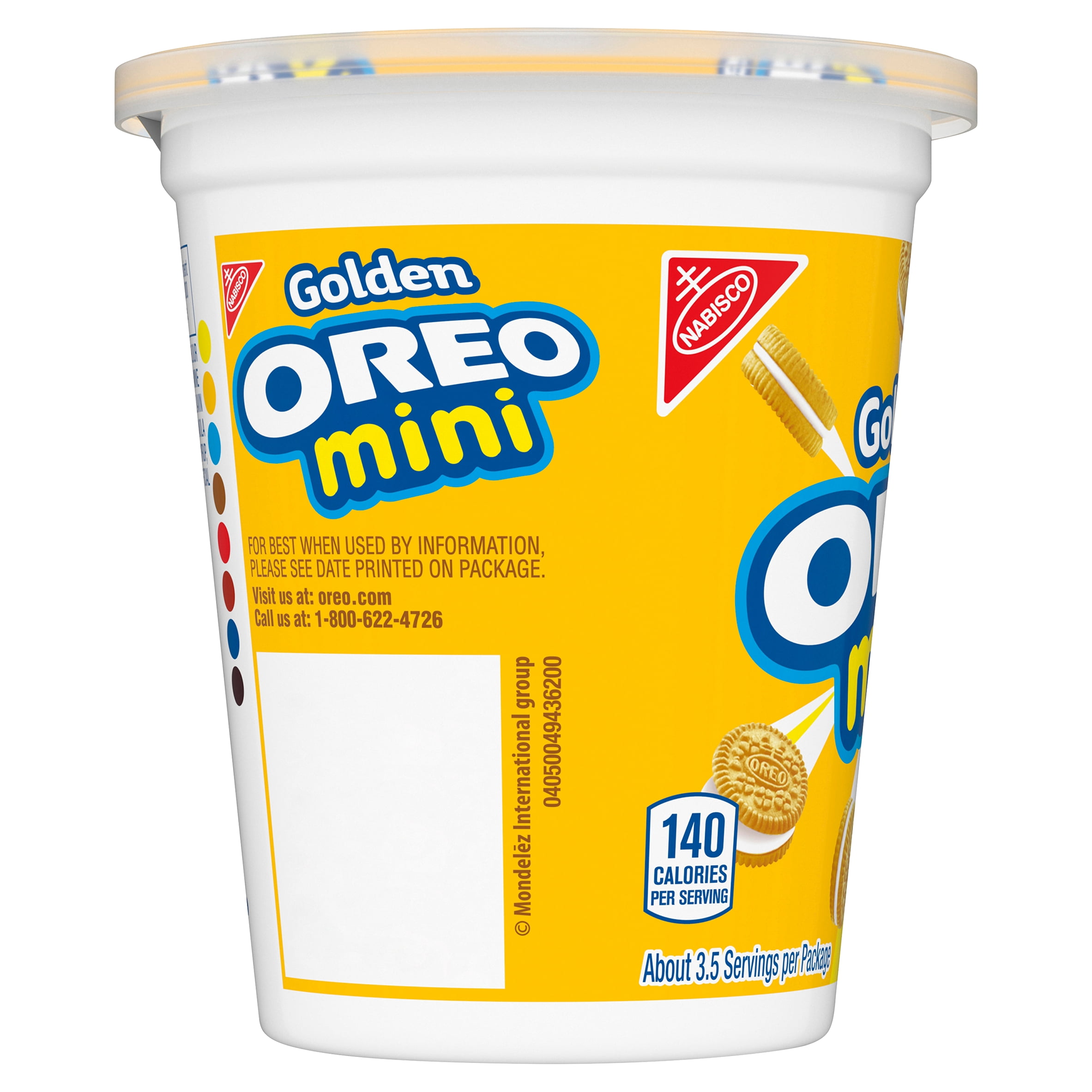 OREO Mini Golden Sandwich Cookies, Vanilla Flavor, 1 Go-Pak Cups