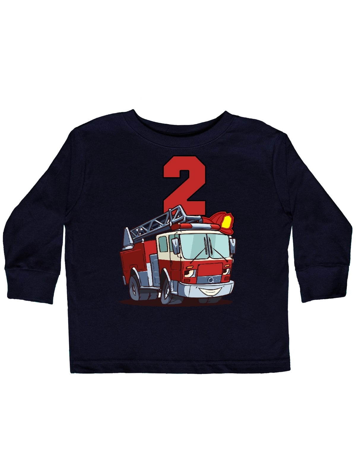 INKtastic Inktastic 2nd Birthday Fire Truck Toddler Long Sleeve T