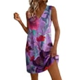 thumbnail image 2 of QUNYINEY Sleeveless Sun Dresses for Women 2026 A Line Beach Mini Floral Tank Dress Vacation with Pockets V Neck Casual Loose Fit Dresses, 2 of 7