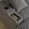 thumbnail image 6 of 84 Inch Modern Minimalist 3-Seater Sofa with Deep Seat, Corduroy Convertible Sectional Sofa Couch with 3 Back Pillows, 2 toss Pillows and 2 Ottoman for Living Room, Office, Small Space, Grey, 6 of 9