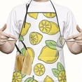 thumbnail image 2 of Yellow Lemon Fruit Leaves White Pattern Apron-Garden Aprons for Women with Pockets-Cotton Linen Waterproof Kitchen Cooking Gardening Aprons Adjustable for Kitchen,Cooking,BBQ and Salon 33x27 Inch, 2 of 7