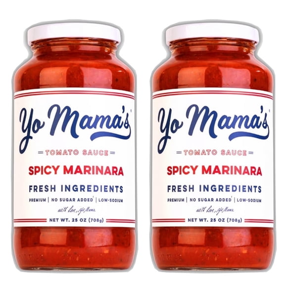 Yo Mama’s Foods Keto Spicy Marinara Sauce | (2) 25 Ounce Jars | All-Natural, Gluten Free, and Keto Friendly!