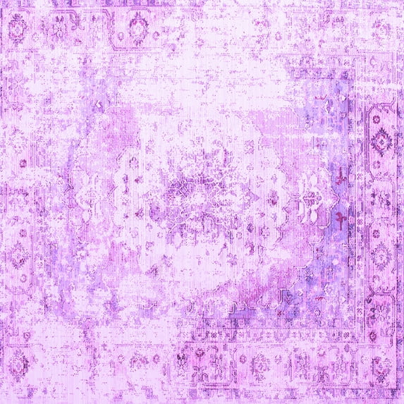 Ahgly Company Indoor Square Abstract Purple Contemporary Area Rugs, 3' Square