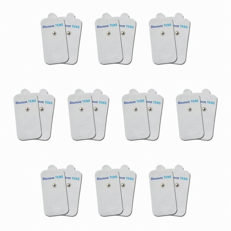 HiDow Compatible Replacement TENS Electrodes - Premium Quality Electrode Pads for Hi-Dow TENS Units - 10 Pair of Snap TENS Unit Electrodes (20 TENS Unit Pads) - 2" X 4" - Discount TENS Brand