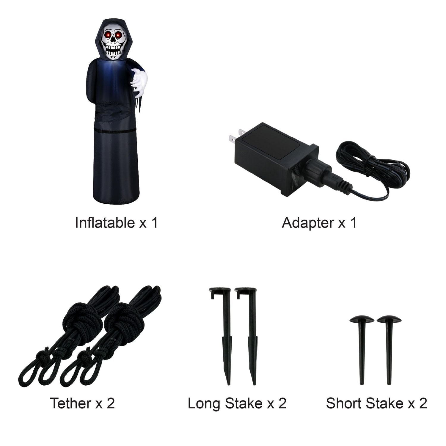 Occasions Airflowz Animated 6ft Inflatable Lurking Reaper w/ Red Eyes Lights