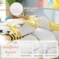 thumbnail image 2 of Queen 4 Piece Bedding Set Farm Honeybee Gnome Soft Breathable Duvet Cover and Pillowcase,Daisy Flower Yellow Buffalo Plaid Duvet Cover Set Washable Bed Sheets for Bedroom Dormitory Guest Room, 2 of 9