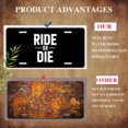 thumbnail image 5 of License Plate, Ride or Die Slogan Decorative Front,Personalized Stainless Steel License Plate Cover For Men Women,12.2" X 6.2", 5 of 7