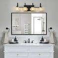 thumbnail image 3 of 23” Nickel Finish Vintage Crystal Vanity Light - Elegant 4-Light Bathroom Mirror Fixture with Clear Glass Shades (No Bulbs), 3 of 5