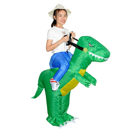 Famure Novel Dinosaur Shaped Inflatable Pants Suit Party Performance Cosplay Costume Jurassic Inflatable Costume Funny Dress Full Body Jumpsuit Holiday Party