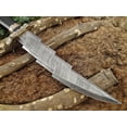 thumbnail image 2 of Damascus Steel Kukri Knife 15 Inches custom made Hand Forged With 10" long blade, Bull horn with engraved brass scale, Cow Leather Sheath, 2 of 5