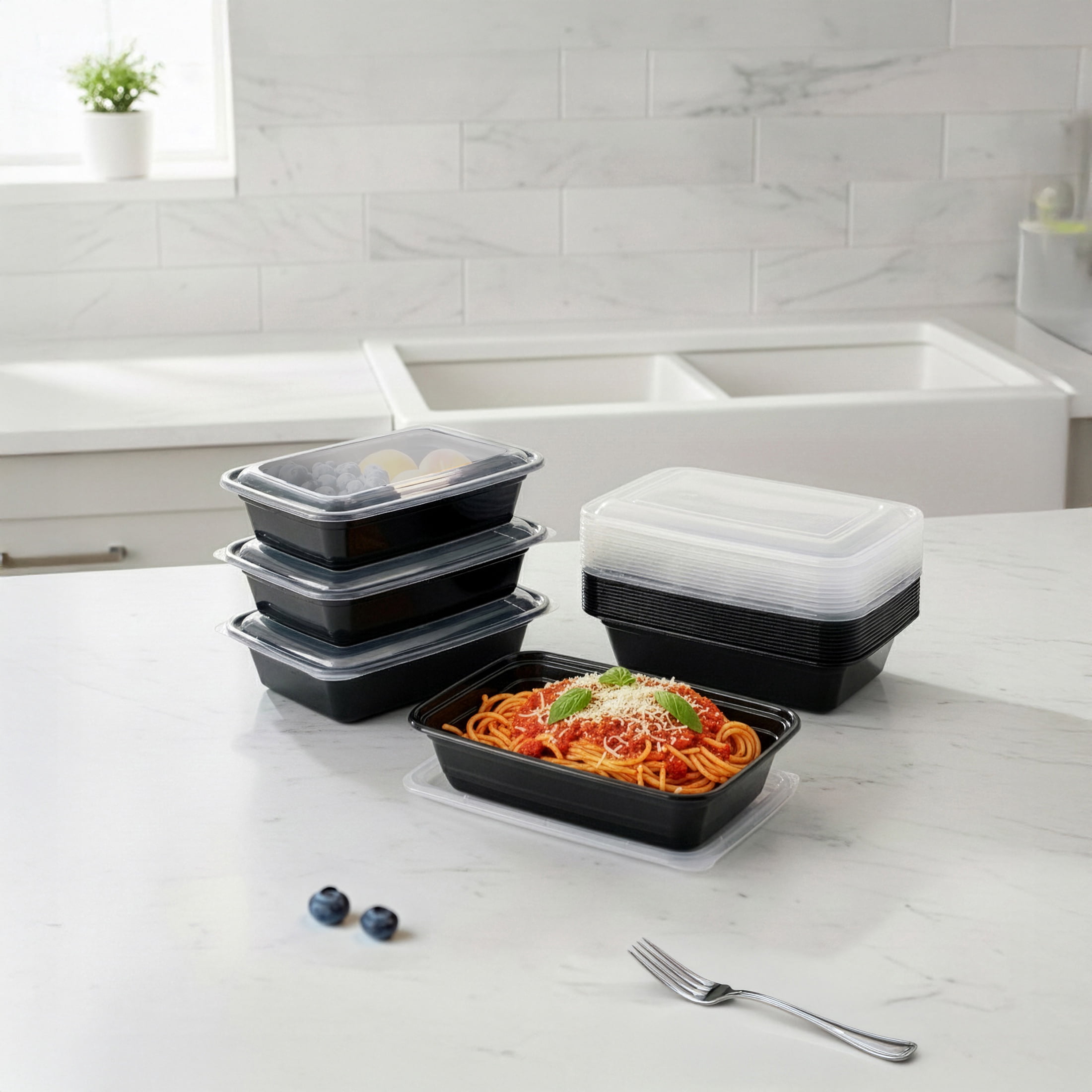 (2 pack) Mainstays 30-Piece (15 Containers + 15 Lids) Meal Prep, BPA-Free, Microwave and Dishwasher Safe