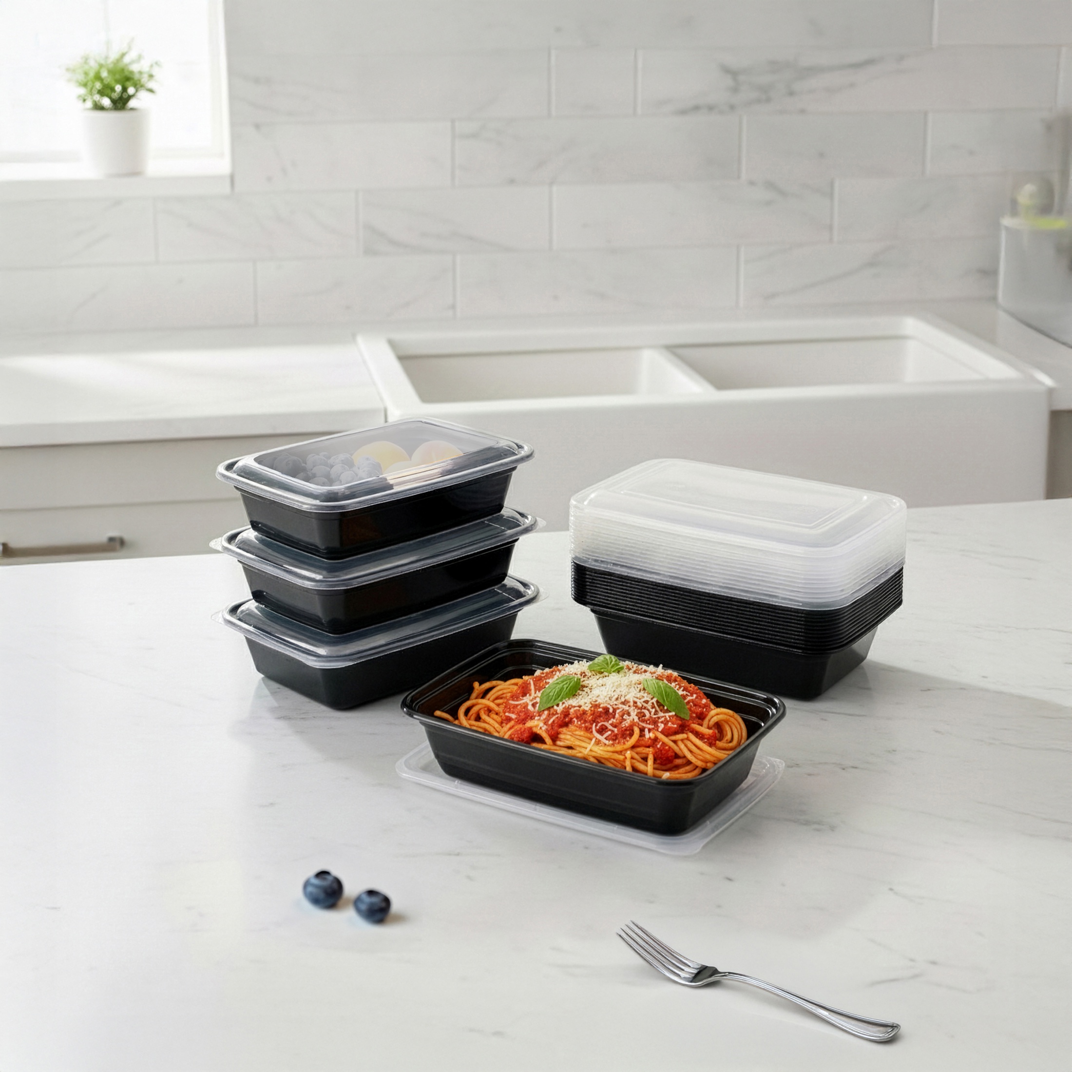 Mainstays 30-Piece Meal Prep Container Set, Black photo 4