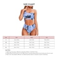 thumbnail image 4 of Traje de baño de dos piezas, pantalones cortos de cintura alta con un hombro, traje de baño elegante para mujer para verano, 4 of 5