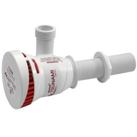 UPC: 0022697464071 | Attwood Tsunami T500 Aerator Pump 500 GPH 12-Volt 3 ½-Inch Long Inlet Threaded ¾-Inch Diameter Outlet 29-Inch Wire