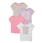 Garanimals Toddler Girl Short Sleeve T-Shirt Multipack, 4-Pack, Sizes 18M-5T