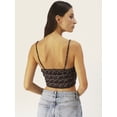 thumbnail image 3 of DressBerry Women's Printed Velvet Sleeveless Cropped Top High Waist Cowl Neck Casual Summer Wear Western Style Body Fit Short Top, 3 of 8