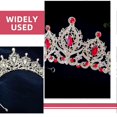 thumbnail image 3 of Bridal Wedding Party Headpiece Red Zinc Alloy Crown Shape Sparkly Hairband Elegant Look 1Pcs, 3 of 4