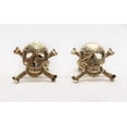 thumbnail image 4 of 14k Solid Yellow Gold Skull Punk Rock Gothic Halloween Stud Earrings 11 MM, 4 of 7