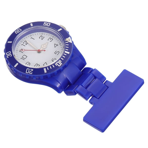 LEORX 1Pack Nurse Watch Blue Synthetic Material Round Classic Dial Design Glow-in-the-Dark Pointer