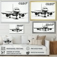 thumbnail image 4 of Designart "Graphic Elevation Black and White Plane" Transportation Floater Framed Canvas Art Print, 4 of 7