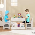 thumbnail image 3 of Kids Table and Chair Set - 4 in 1 Wooden Activity Table & 2 Chairs, Storage Drawer, Detachable Tabletop, for Drawing, Reading, Crafts, Art, Homework, 3 of 6